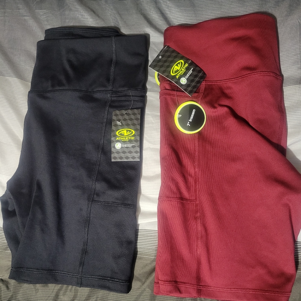 BNWT 2 pair biker shorts with pockets